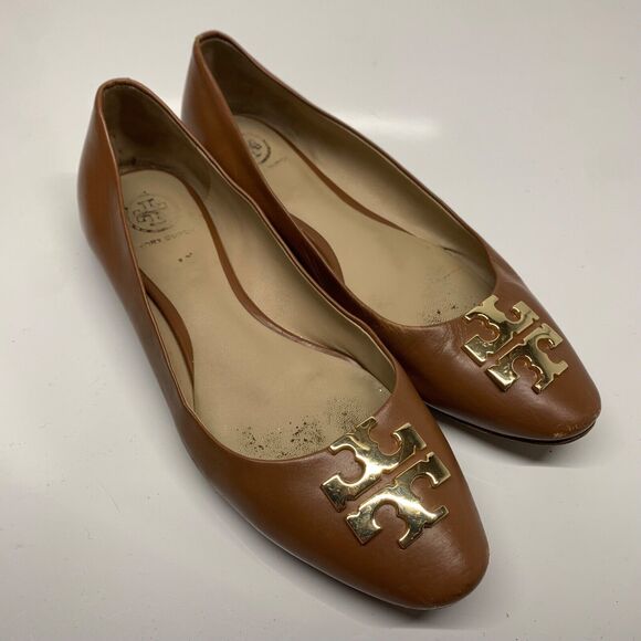 Tory Burch Nutria Gold Raleigh Ballet Flats Womens Size 7M - Picture 12 of 12